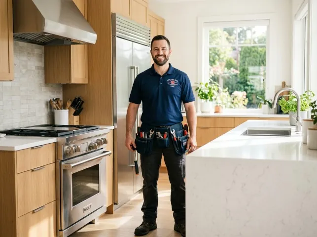 Appliance Repair Hero technician in a Barnesville, GA kitchen after an appliance repair